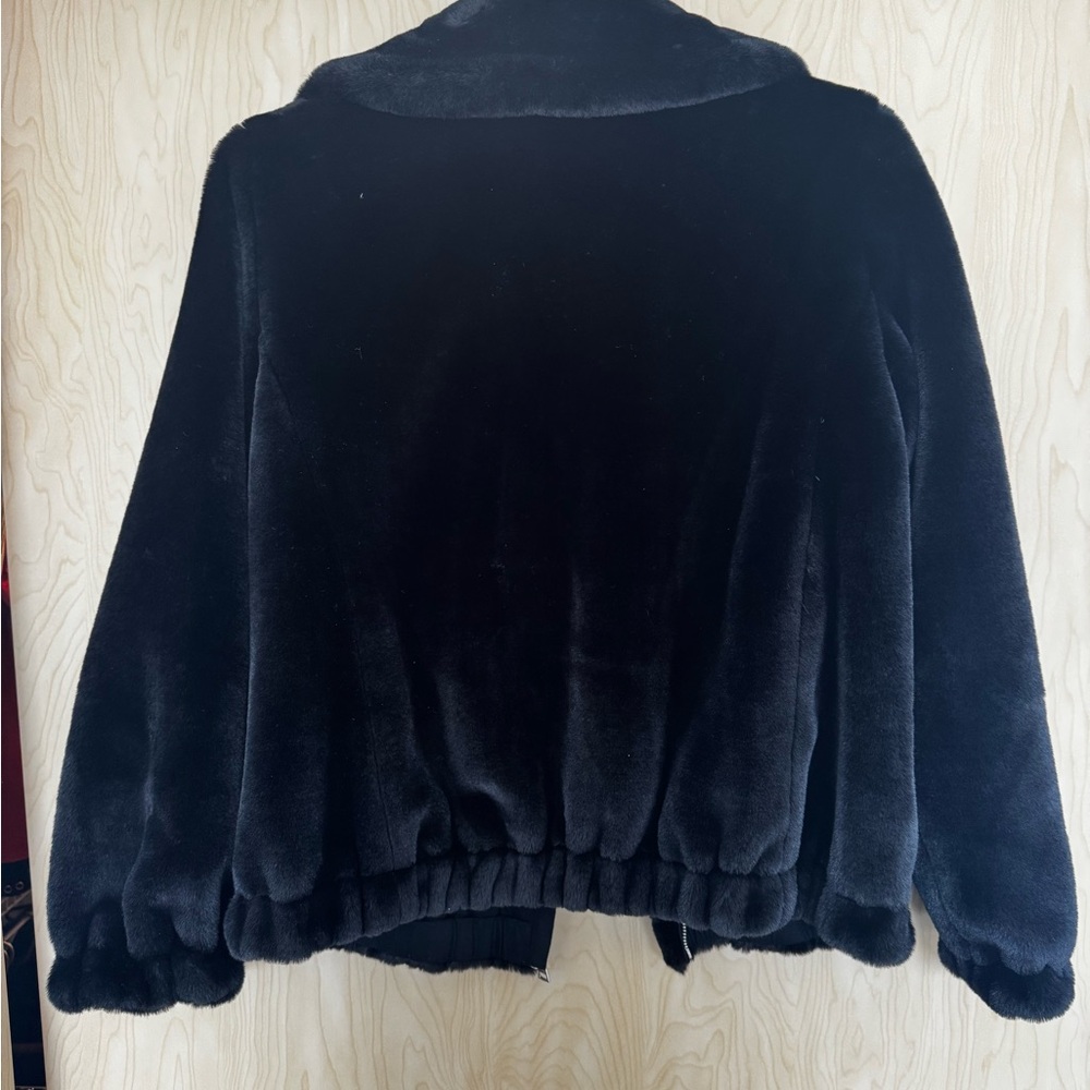 Faux Fur Bomber Jacket- L - Picture 3 of 3